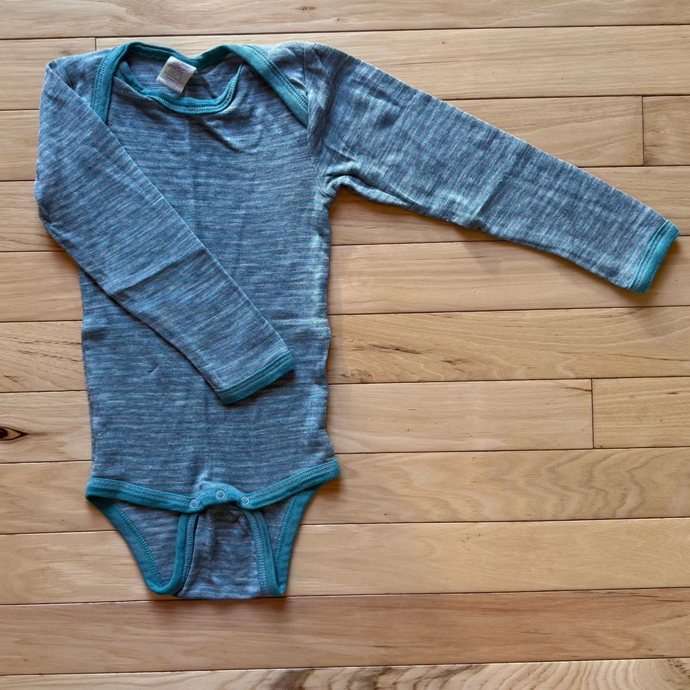 Wool Gray and Teal Kids One Piece
